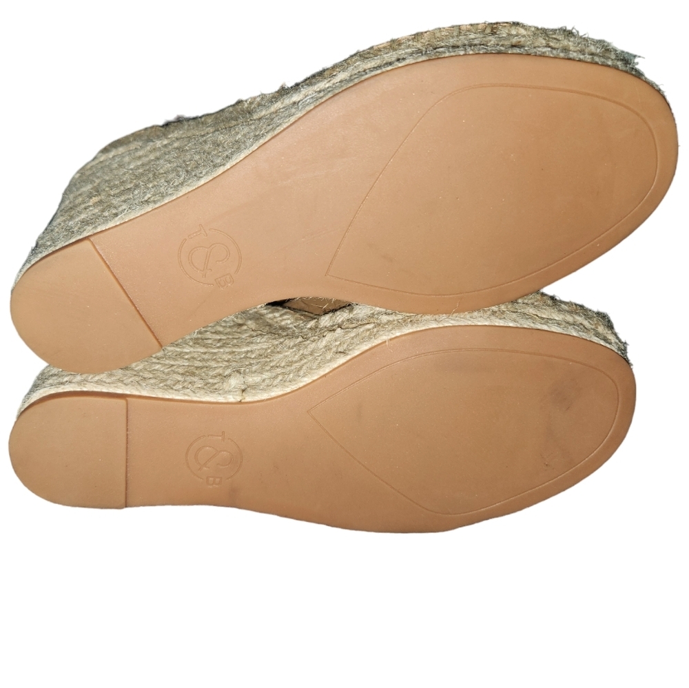 Treasure & Bond Tan Leather Espadrille Wedge Sandals Ankle Strap Buckle Closure - Picture 5 of 9